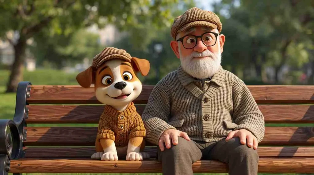 A bulldog wearing glasses and a tweed sweater in a library, symbolizing the vintage human pet names trend. This 'Grandpa trend' features distinguished names like Arthur and Walter for 2026.