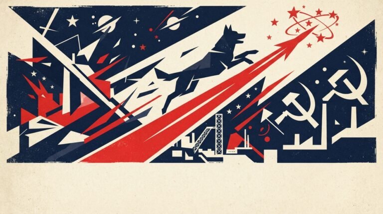 Artistic tribute inspired by Soviet-era poster design — created in honor of Laika's courage.